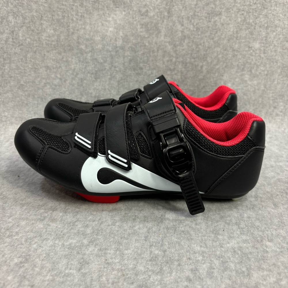 Peloton Black Cycling Shoes with Red Accents